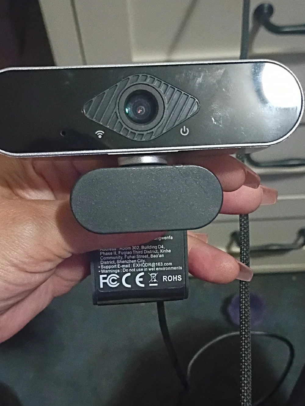 Black USB Desktop Webcam with Built-In Microphone